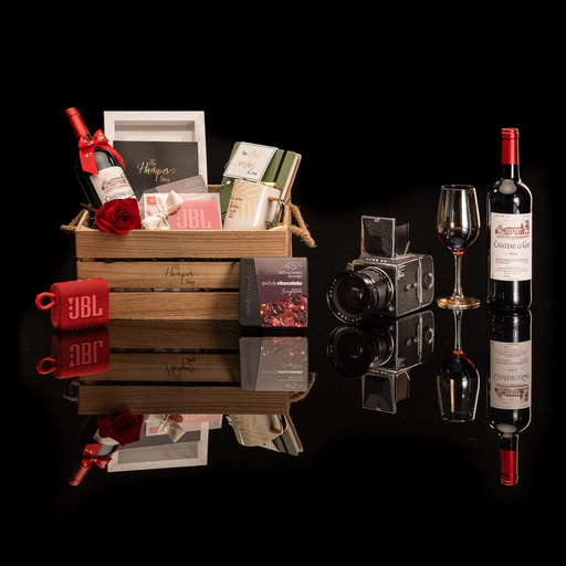 wooden gift box camera wine bottel jabl speaker