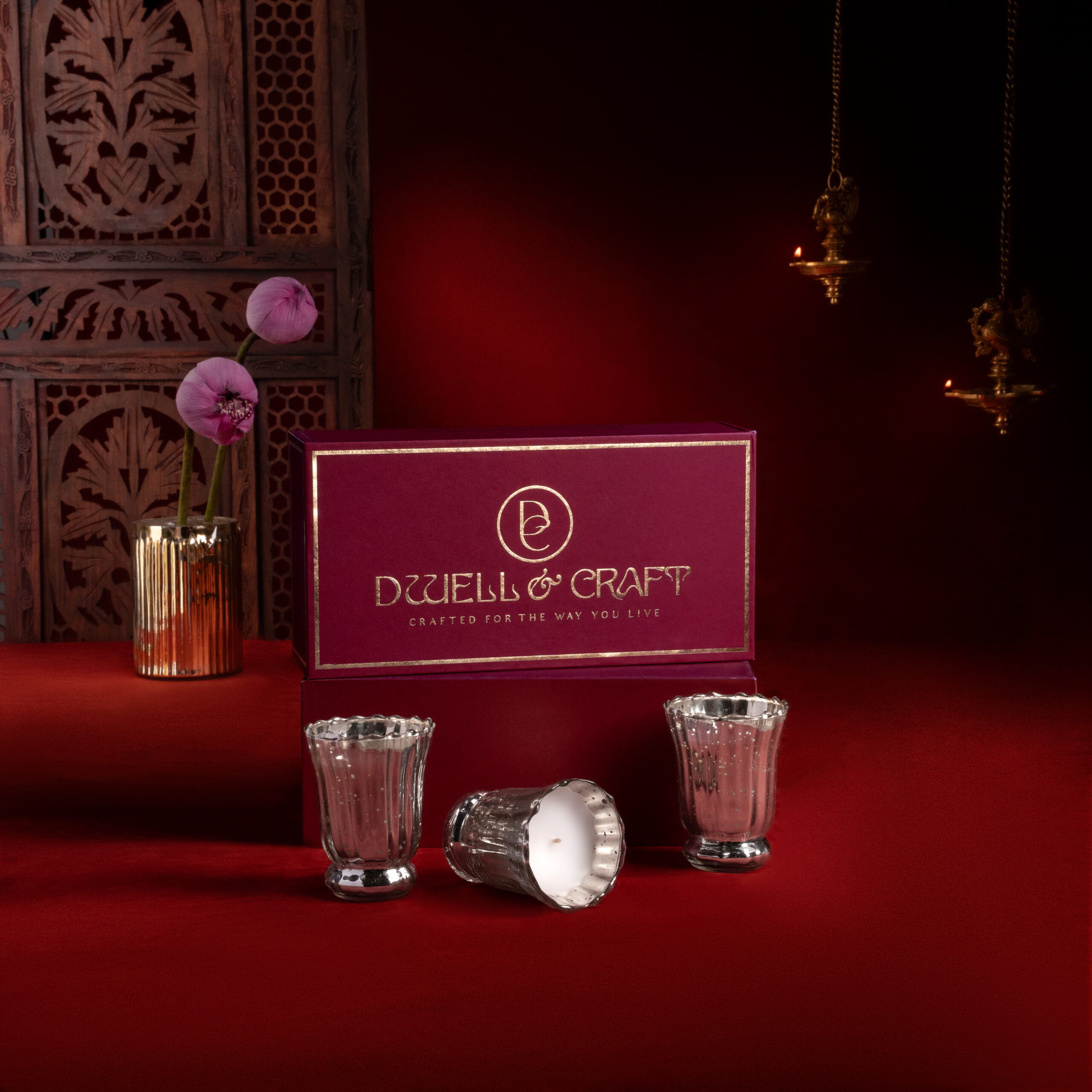 Silver Éclat Candle Set by Dwell & Craft