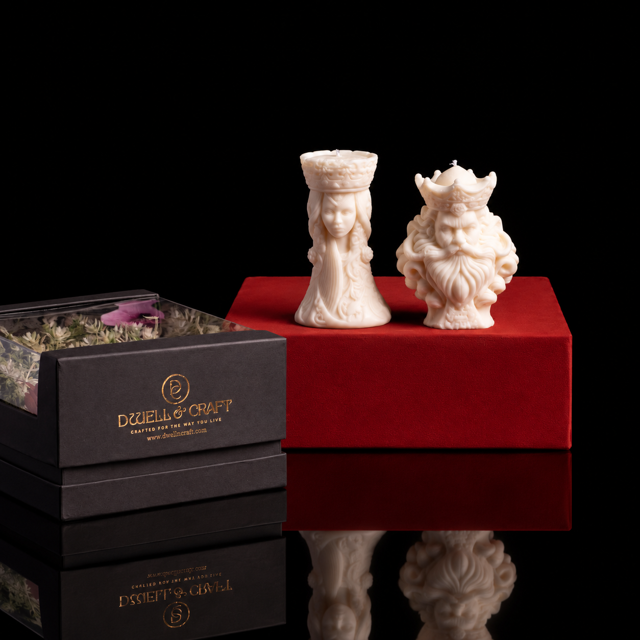 The Regal Pair – King & Queen Soy Wax Candle Set by Dwell & Craft