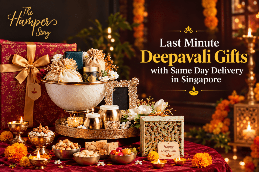 Last minute Deepavali gifts hamper with sweets, candle and diya ready for same day delivery