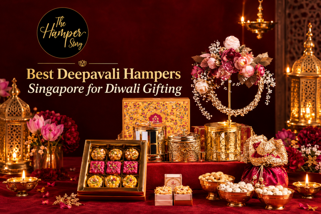 Best Deepavali hampers Singapore gift set with sweets, dry fruits and diyas